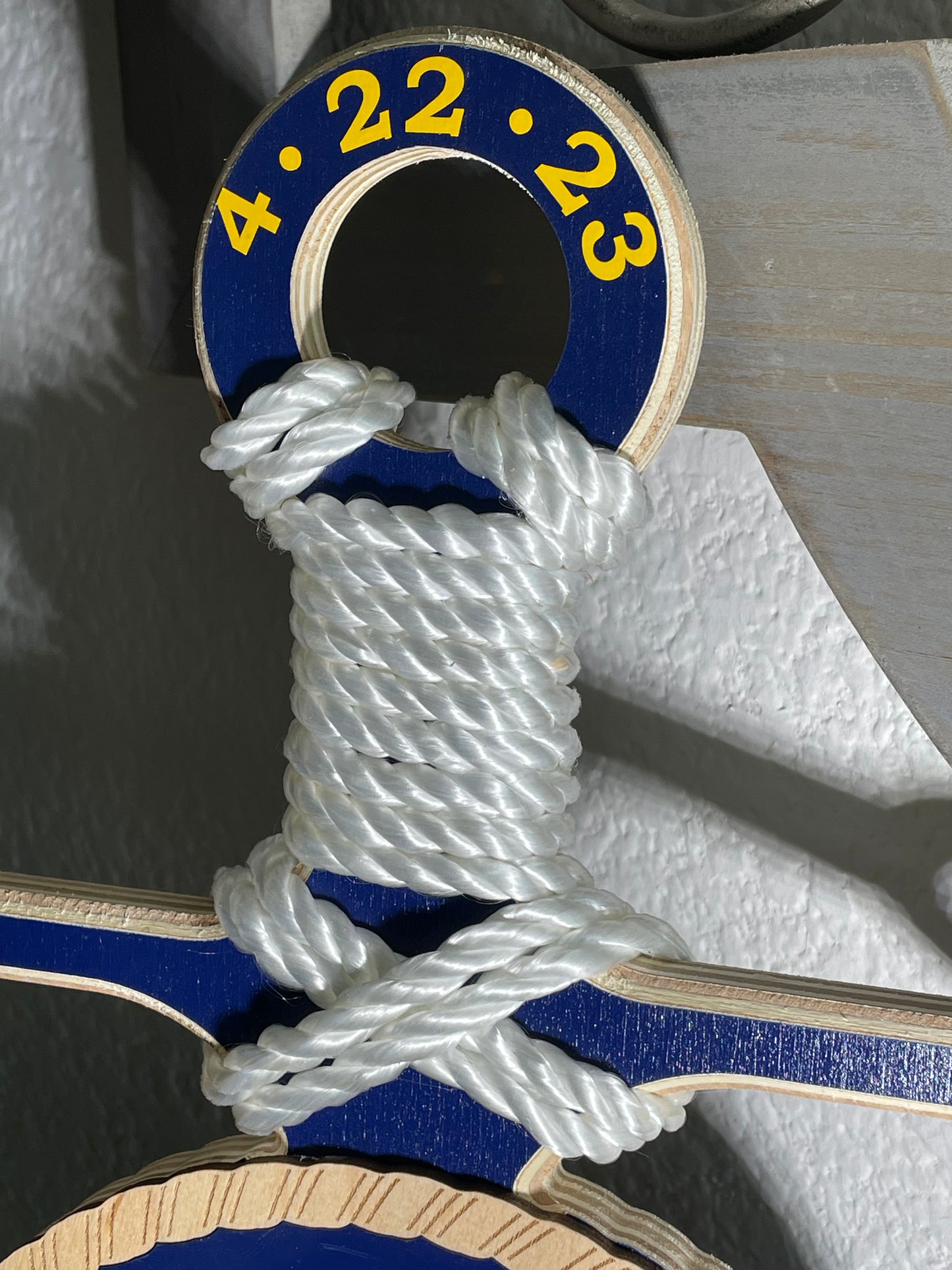 Navy PIR Anchor - Round Center With Personalied PIR Information.