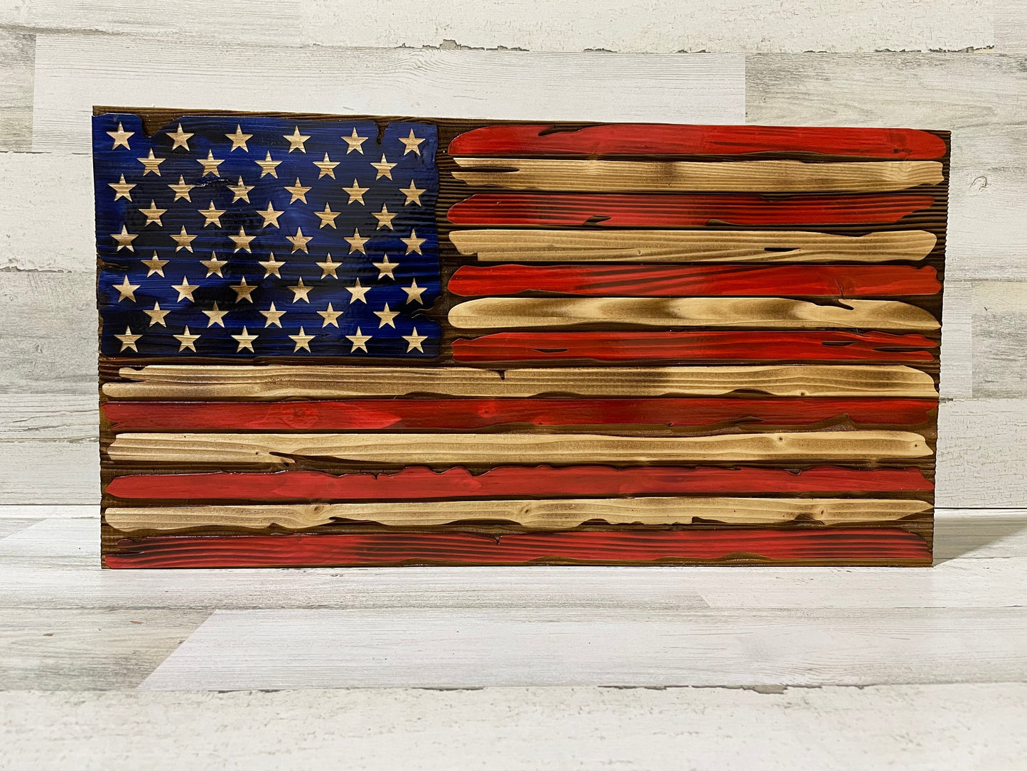 Classic Distressed American Flag Wood Decor