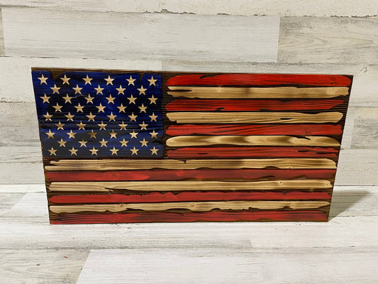 Classic Distressed American Flag Wood Decor