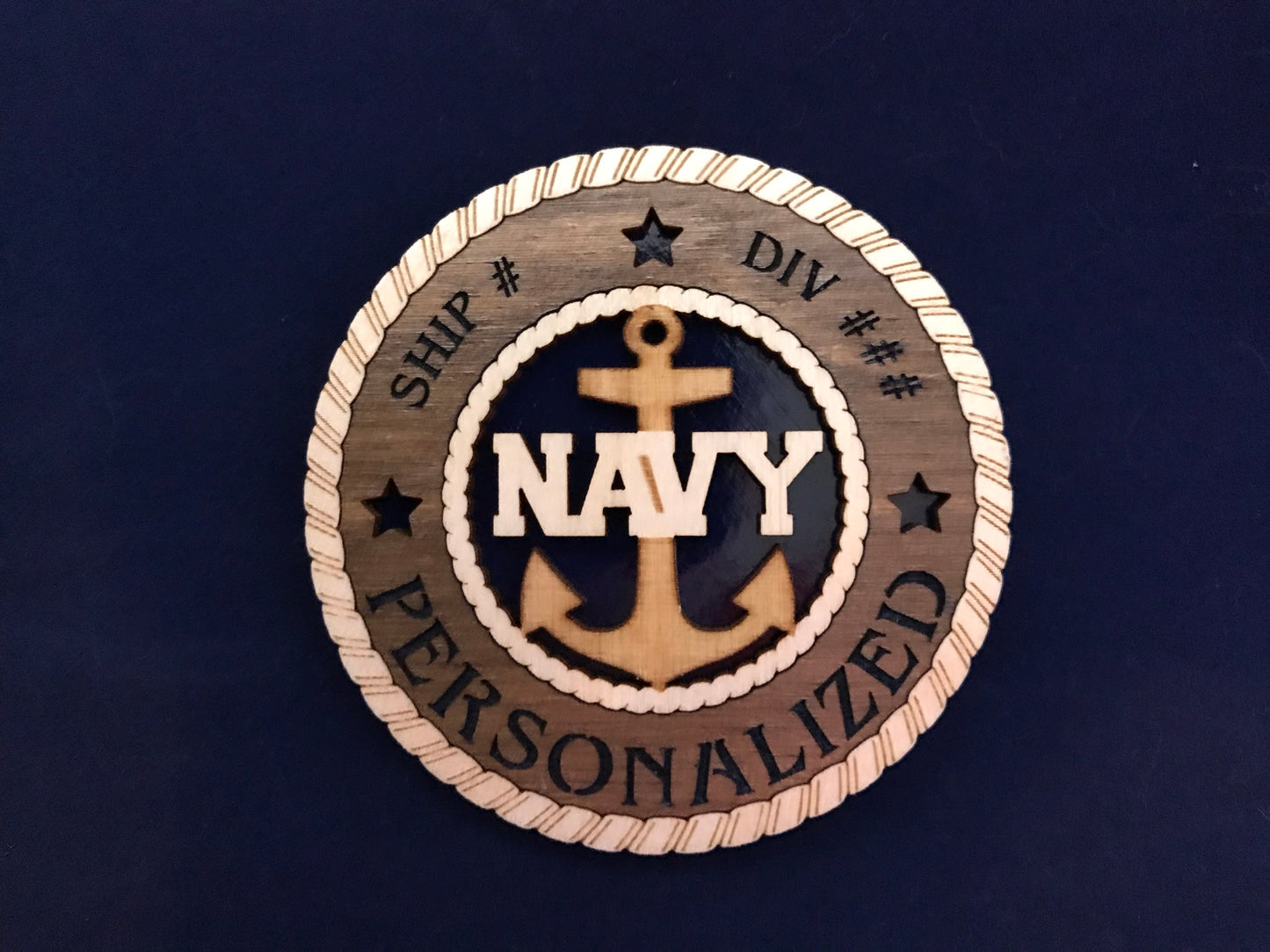 3" Navy Door Anchor Medallion - Personalized