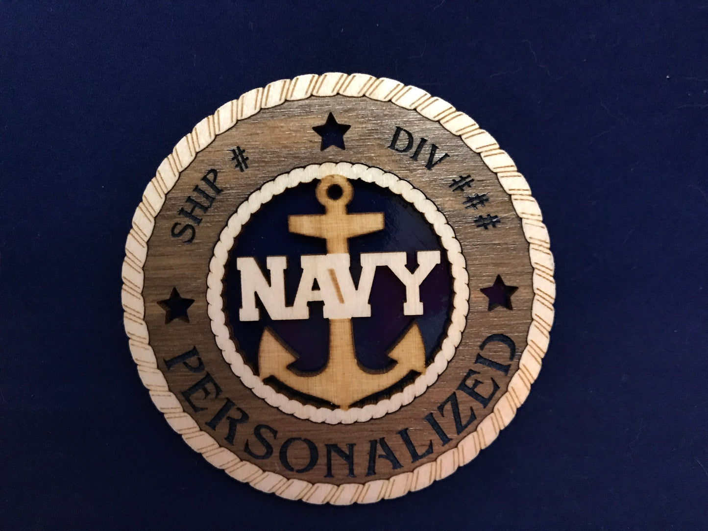 3" Navy Door Anchor Medallion - Personalized