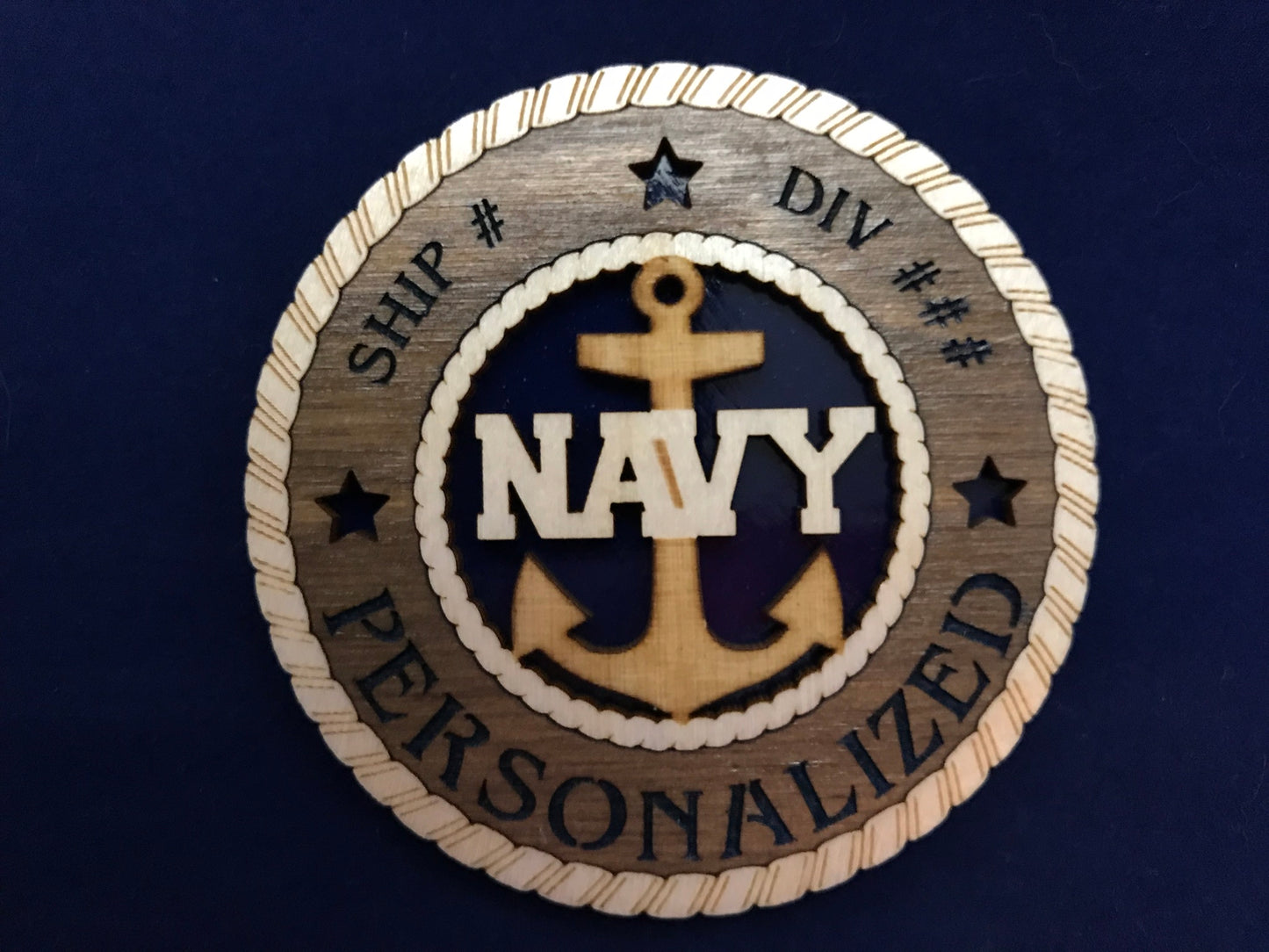 3" Navy Door Anchor Medallion - Personalized