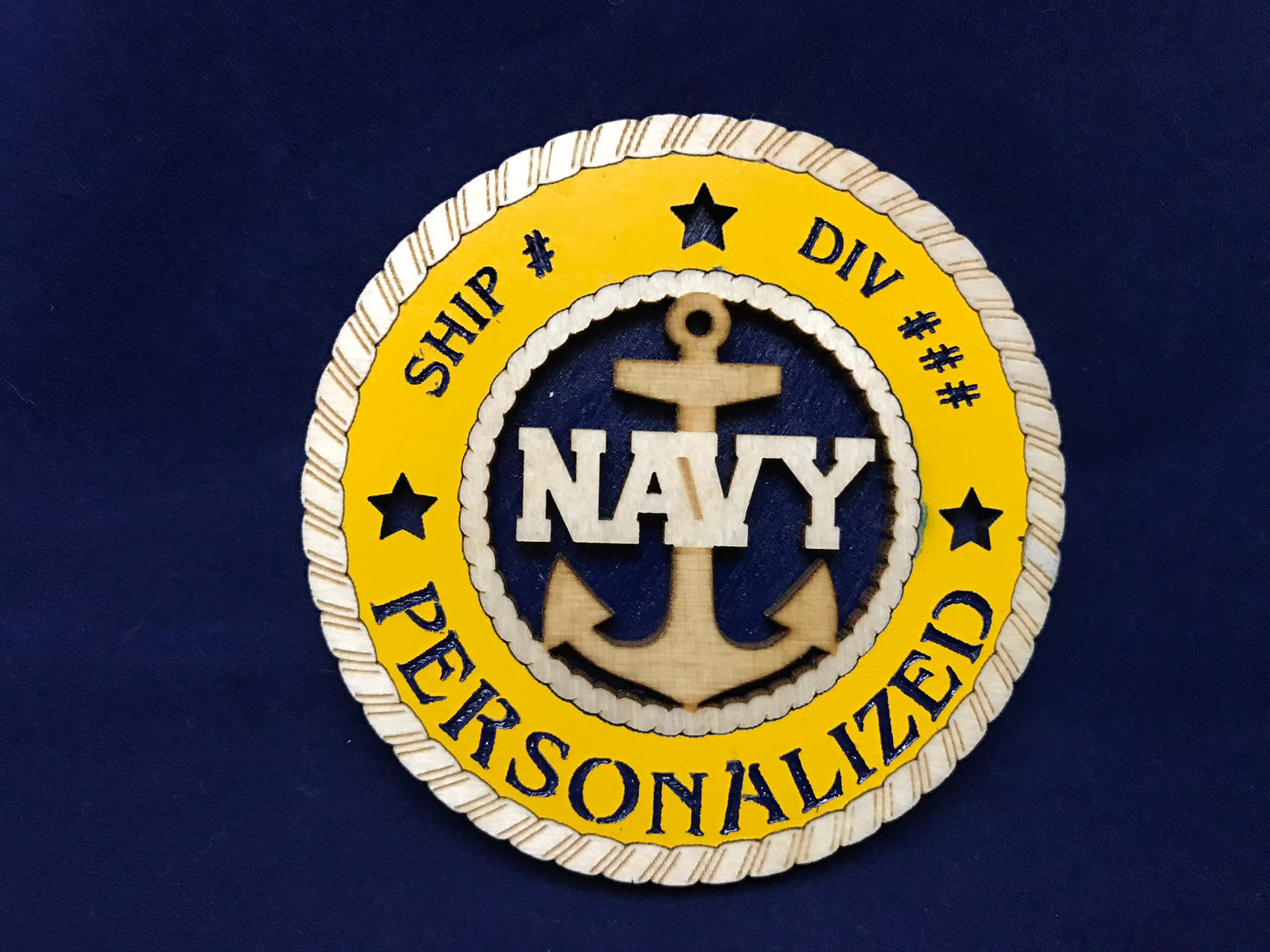 3" Navy Door Anchor Medallion - Personalized