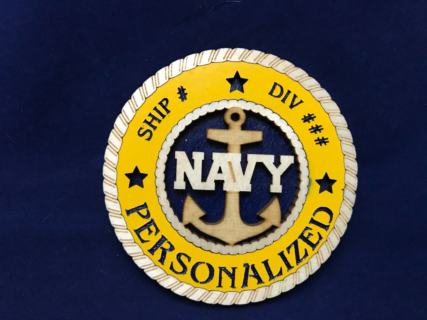 3" Navy Door Anchor Medallion - Personalized