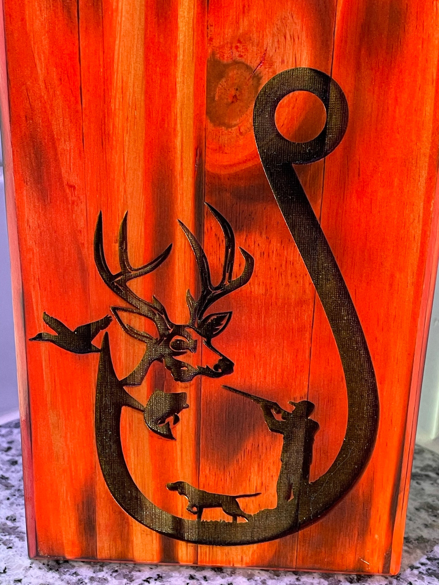 Magnetic Cap Catch Bottle Opener with Hunting Theme in Hunters Safety Orange