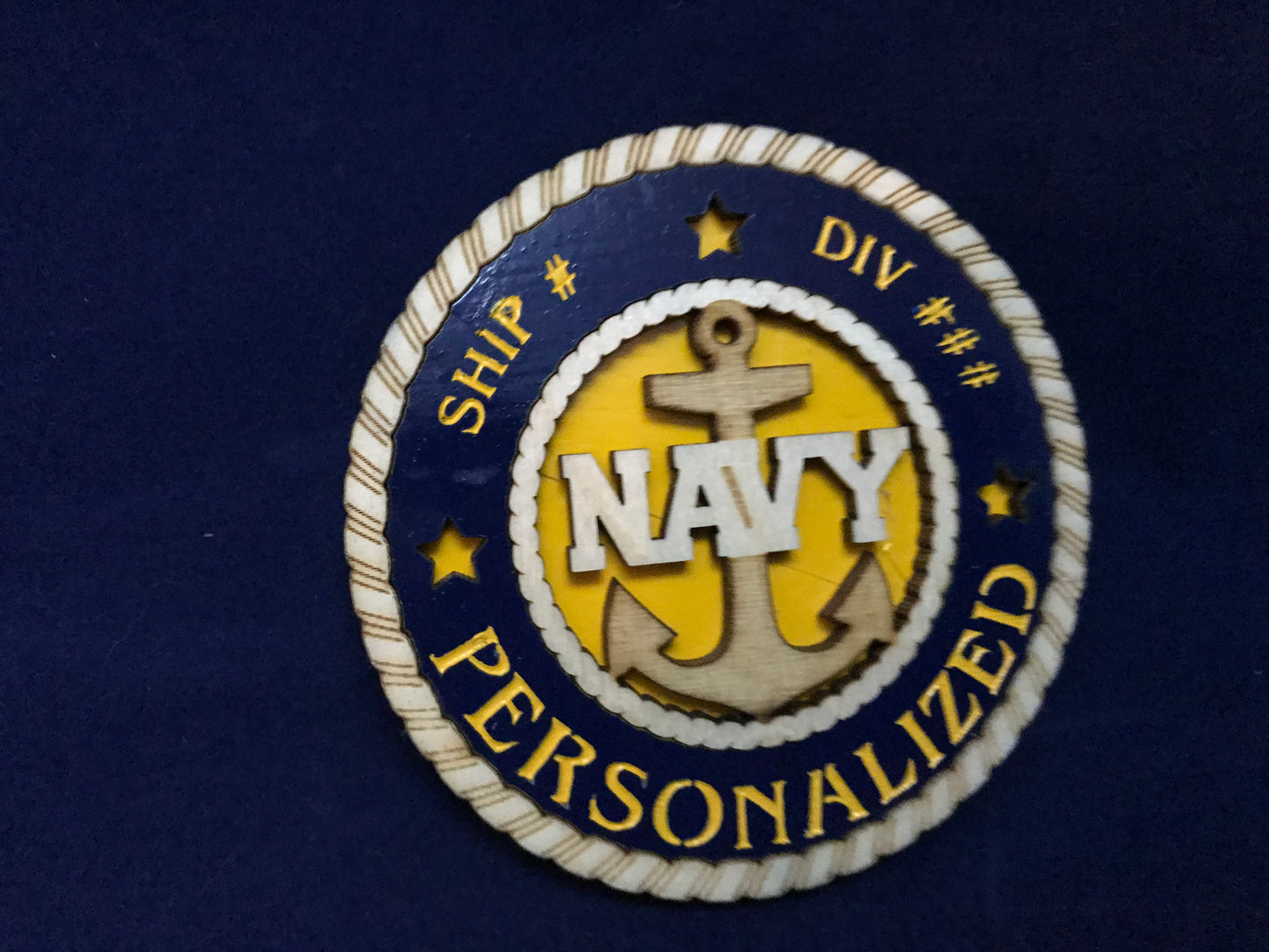 3" Navy Door Anchor Medallion - Personalized