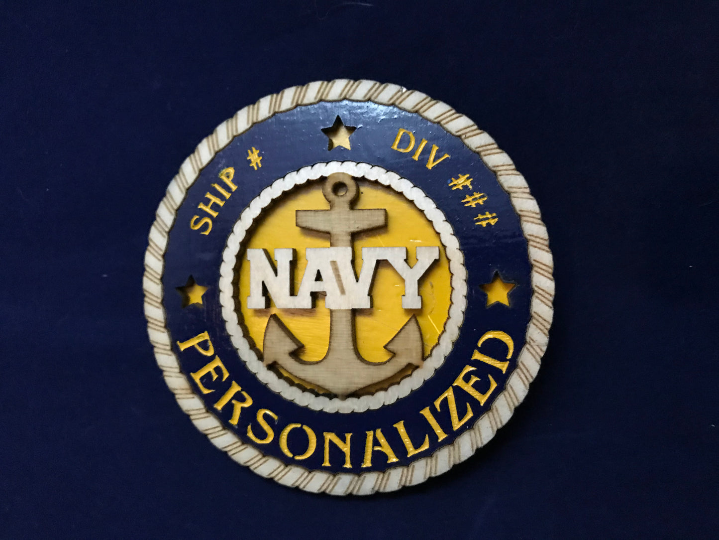 3" Navy Door Anchor Medallion - Personalized