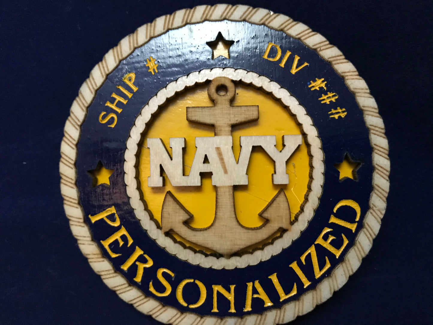 3" Navy Door Anchor Medallion - Personalized