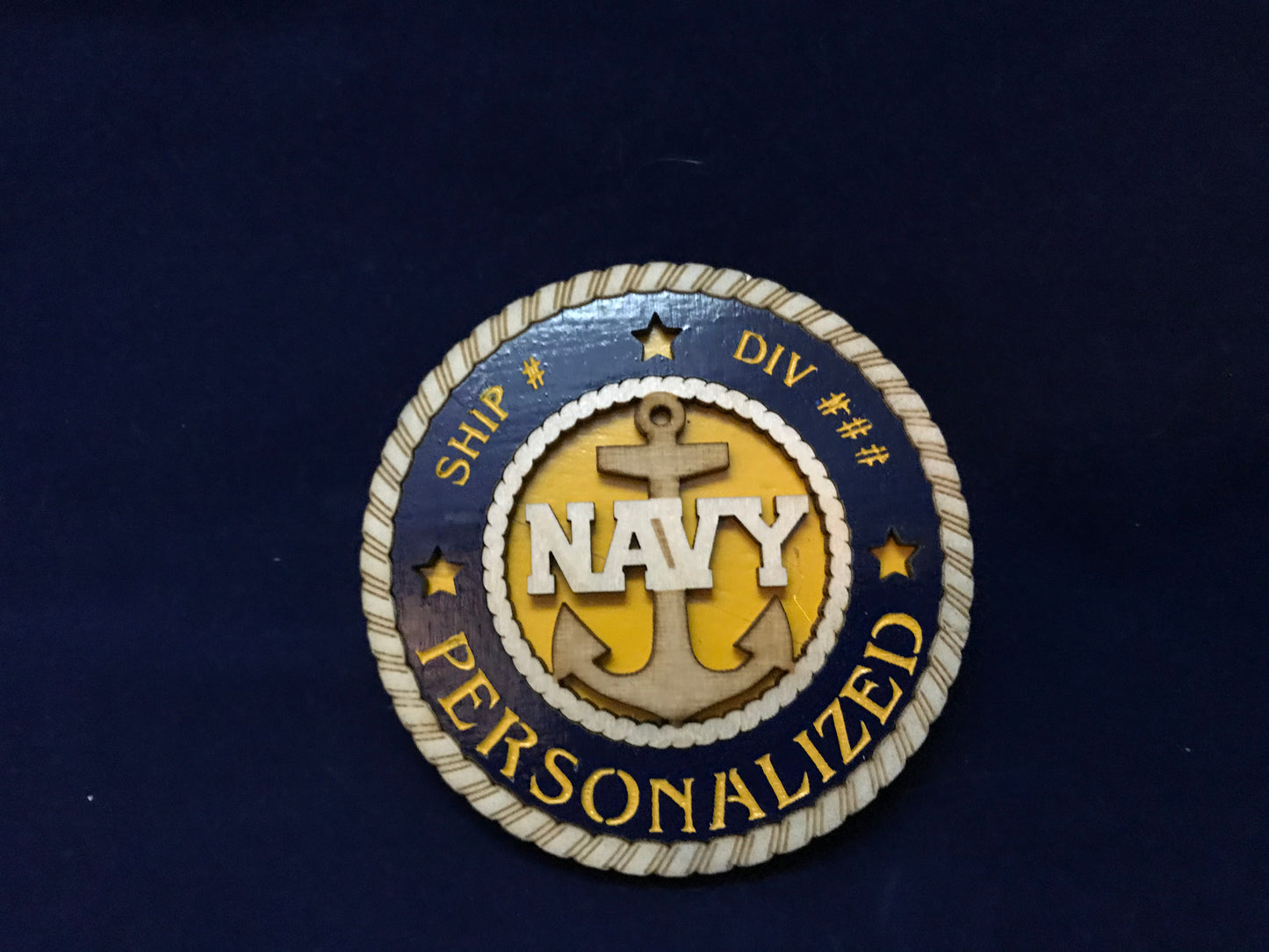 3" Navy Door Anchor Medallion - Personalized